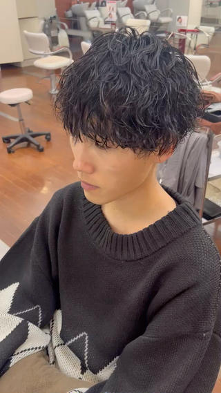 王道波巻きパーマ 