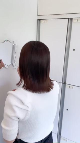 カラーで気になった毛先部分5cmカットして、
Aujua treatment で最強艶髪 ♡ 