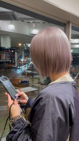 ミディアム カラー ハイトーンカラー / 美髪矯正/出口優斗のヘアスタイル