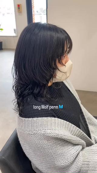 ロングウルフパーマ 