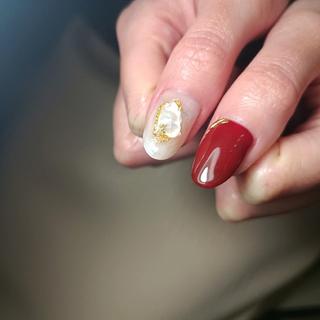 #品川ネイル#高輪ネイル#品川ネイルサロン#高輪ネイルサロン#赤ネイル#大人ネイル#ニュアンスネイル 