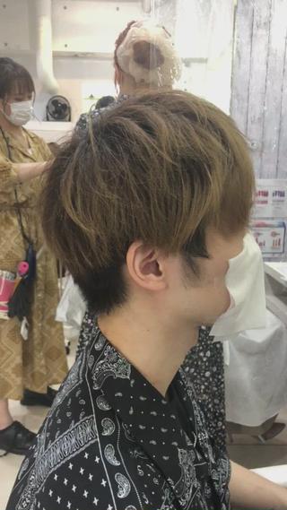 ショート カラー メンズ 髪質改善× ハイライト溝江のヘアスタイル