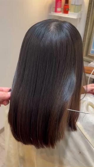 セミロング 🌕酸性縮毛矯正 高野竜🌕のヘアスタイル