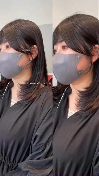 ナチュラルなレイヤーに顔まわりは括っても可愛いく 