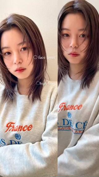 顔周りからしっかりレイヤーで
動きの出るスタイルに 