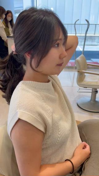 結んでも可愛いデザインに○
暑い日は結びたくなりますよね！

結んでもストレートでも巻いても可愛い
レイヤーカット切ります 