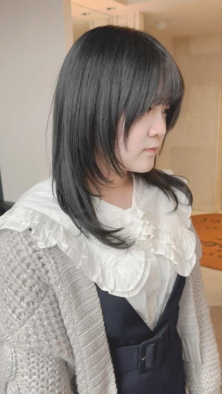 ウルフカット＋ブルーブラック 