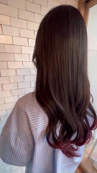 グラデーション×ワインレッド
ブリーチ1回してあります!