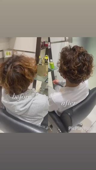 パーマ メンズ 大人女性ぼかし メンズ強化🦙平作のヘアスタイル