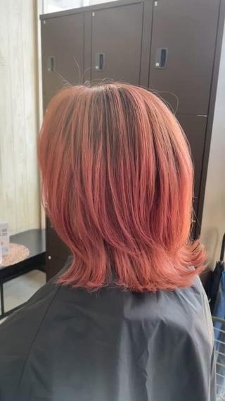 ピンクでバレイヤージュ 