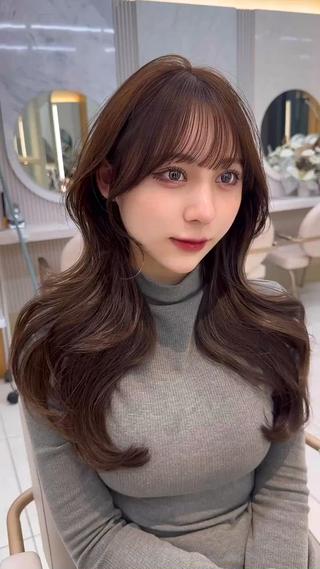 ロング カラー 🇰🇷韓国風くびれ ヘア🇰🇷中村優大のヘアスタイル