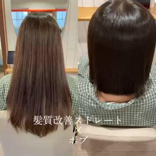 【ボブ・ショート】髪質改善＆髪質改善カラーで真っ直ぐにすぎない自然なおさまりツヤと透明感ある発色でナチュラルな美髪を叶えます！

髪質改善/髪質改善カラー/縮毛矯正/トリートメント/透明感カラー/透明感/オリーブカラー/赤味なしカラー/ボブ/ミニボブ/ショートボブ/ショートカット/レイヤーカット/レイヤー/顔周りカット/顔周り/フェイスレイヤー/オージュア/Aujua/20代/30代 