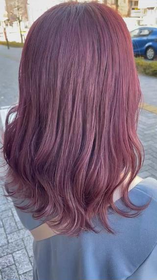 セミロング カラー 💞暖色カラー 💞risaのヘアスタイル