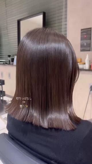 切りっぱなしボブ　ミディアムボブ
 