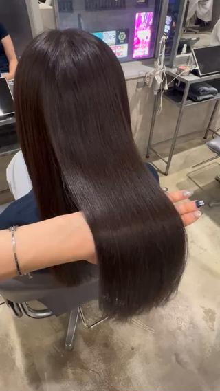 ストレートアイロン使わずドライブだけでこんなにもサラサラストレートに