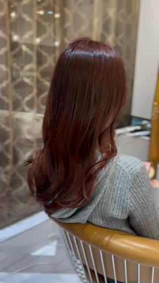 ロング ♥韓国レイヤー/透明 感カラー/顔周りのヘアスタイル