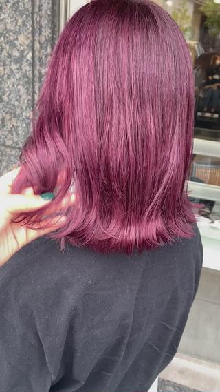 ミディアム カラー ヘアアレンジ HAIRSALONLOOP所属・川上 麻梨阿のヘアスタイル