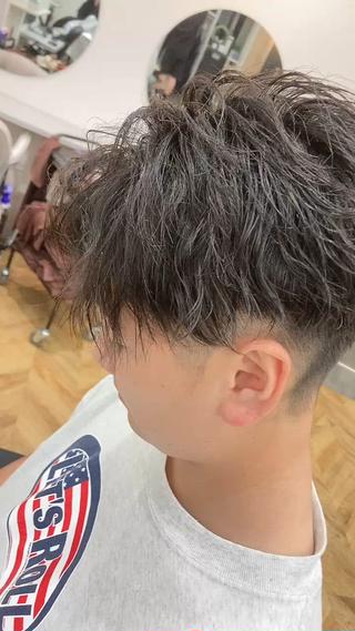 ショート パーマ メンズ 🍎ハッシュカット× 髪質改善🍎カイトのヘアスタイル
