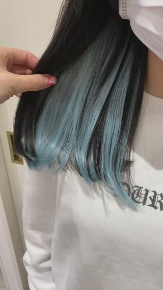 可愛い!水色のエクステ♡
ぜひお任せください!!