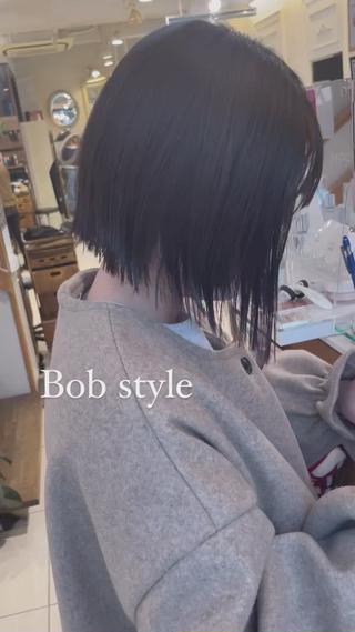 #切りっぱなしボブ#顎ラインボブ#ボブスタイル 