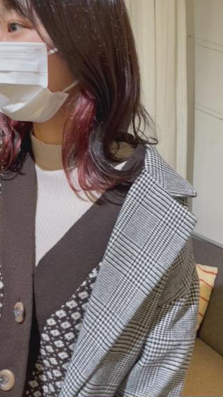 #韓国風レイヤー#インナーカラー#アプリコットピンク 