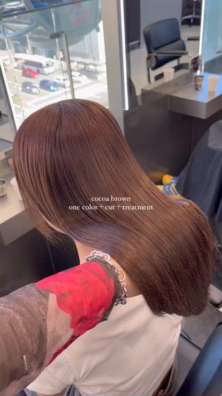 ミディアム カラー ヘアアレンジ ハイトーン/透明感 髪質改善/rinaのヘアスタイル