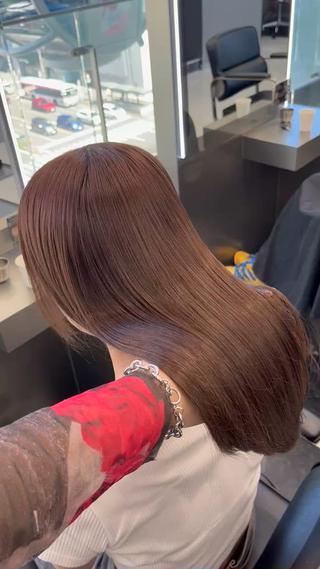 ミディアム カラー ヘアアレンジ ハイトーン/透明感 髪質改善/rinaのヘアスタイル