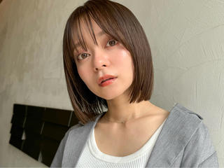 #ぱつっとボブ#ボブ#ベージュカラー#縮毛矯正#ストレートボブ 
