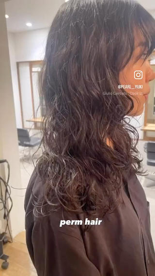 ミディアム カラー パーマ 髪質改善ストレート✨ パーマヘア✨YUKIのヘアスタイル