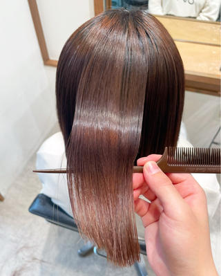 ミディアム カラー パーマ 髪質改善ストレート✨ パーマヘア✨YUKIのヘアスタイル