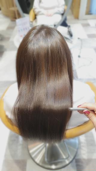 セミロング カラー ダメージレス縮毛矯正 髪質改善【美冴】のヘアスタイル