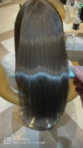 セミロング カラー ダメージレス縮毛矯正 髪質改善【美冴】のヘアスタイル