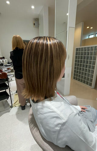 前回のブリーチをいかしてカラーのみで可愛さアップ♪ 