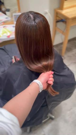 ロング パーマ 安丸 結夏のヘアスタイル