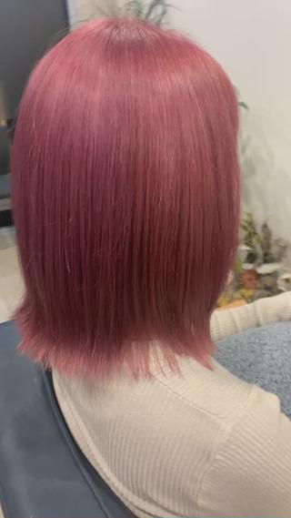 ブリーチ2回のピンクカラー 