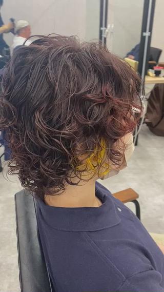 くるくるパーマ×イエローインナー 