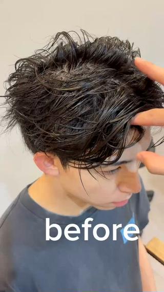 ミディアム メンズ EXCIA所属・メンズ特化 韓国/曲がる縮毛矯正のヘアスタイル