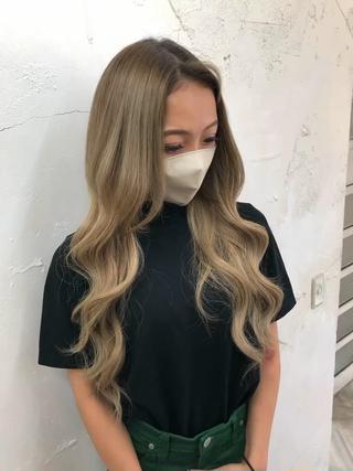 ロング カラー ヘアアレンジ 下妻 カラーエクステ難波のヘアスタイル