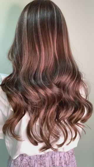 ロング カラー ヘアアレンジ 下妻 カラーエクステ難波のヘアスタイル