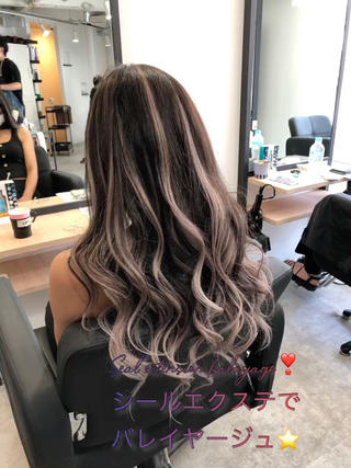 ロング カラー ヘアアレンジ 下妻 カラーエクステ難波のヘアスタイル