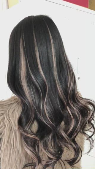 ロング カラー ヘアアレンジ 下妻 カラーエクステ難波のヘアスタイル