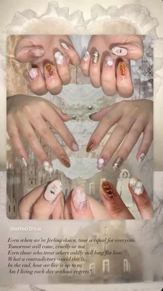 お客様から頂いた画像から、概念や世界観のネイルを施しました️ 