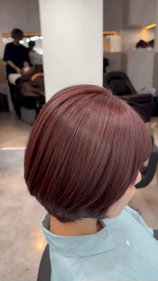 #赤髪　#透け感
派手すぎないカラー 