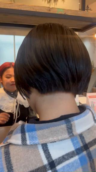 完璧なショートボブ、アイロンやブロー無しです