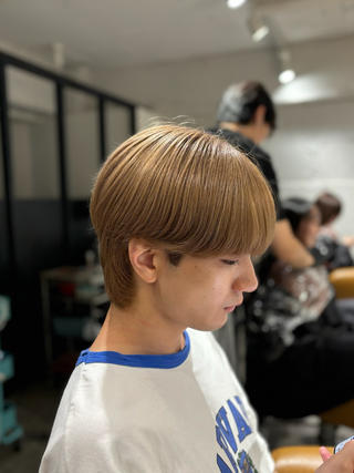 ショート カラー パーマ メンズ 韓国メンズヘア/ ダウンパーマ/歩夢のヘアスタイル