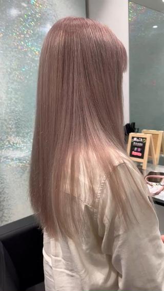 ケアブリーチで薄めなピンクベージュ 