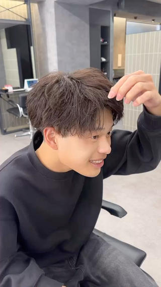 ショート カラー パーマ ガウディ 博多店所属・ヒガシタスク /メンズ特化のヘアスタイル