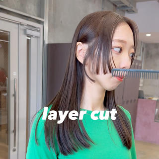 ロング カラー 岡本康平/ボブ /ブリーチ/レイヤーのヘアスタイル