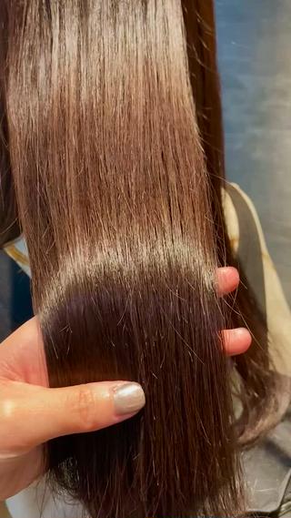 暖色系カラー
ワンカラーで深みのあるカシスピンクブラウン 