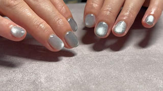 #ブルーグレーマグネット
#ブルー系マグネットネイル 